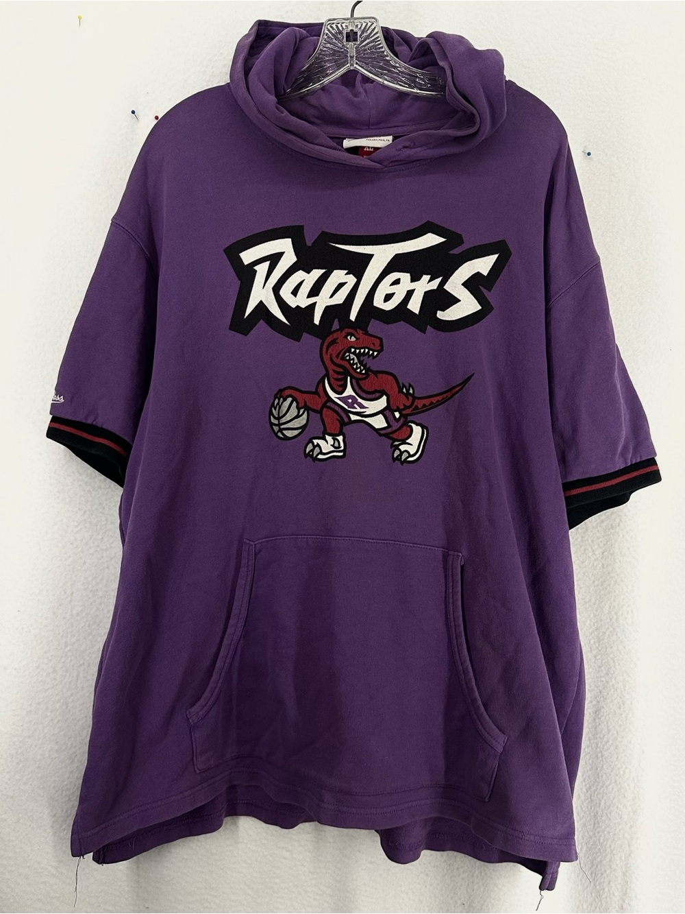 Mitchell & Ness Toronto Raptors Short Sleeve Hoodie Men’s XL Purple Retro NBA